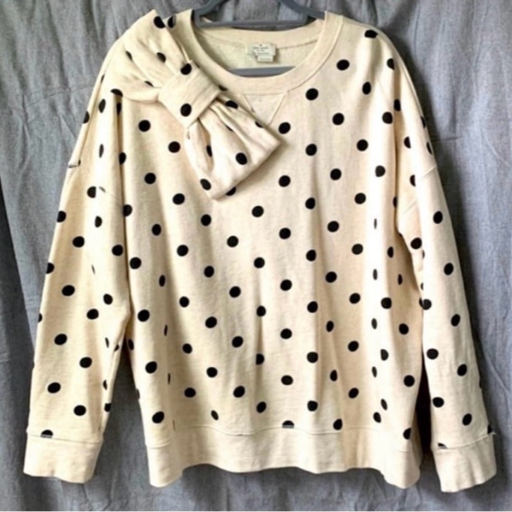 Polka Dot Sweater with Bow Accent - Picture 3 of 5